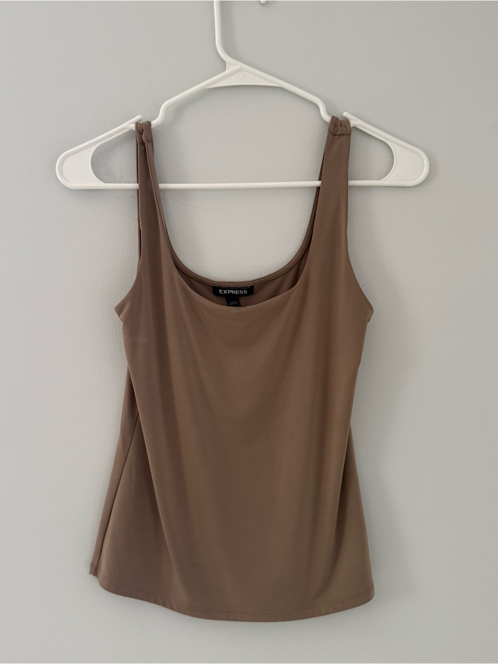 Express Women's Tan/Brown Scoop Neck Tank Top